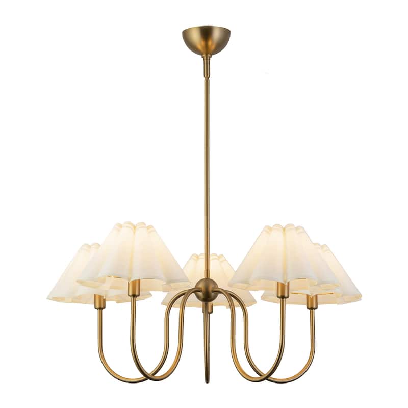 Alora Lighting CH610530 Rosemary 5 Light 31" Wide Chandelier with - Brushed Gold / Folded White