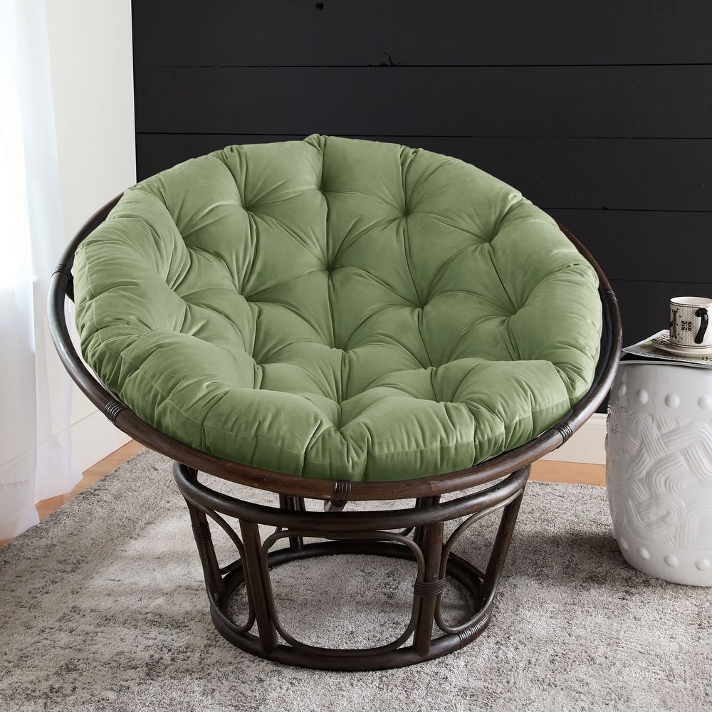 Sorra Home Solid Velvet Indoor Papasan Cushion