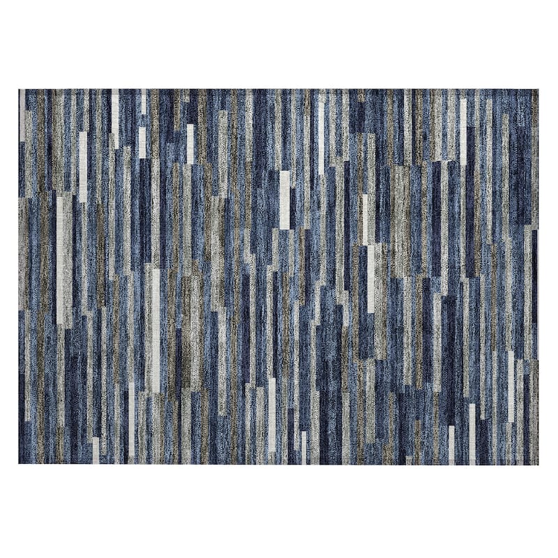 Machine Washable Indoor/ Outdoor Chantille Modern Stripes Rug