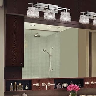 Justice Design Veneto Luce Aero 3-light Brushed Nickel Bath Bar, Lace Oval Shade