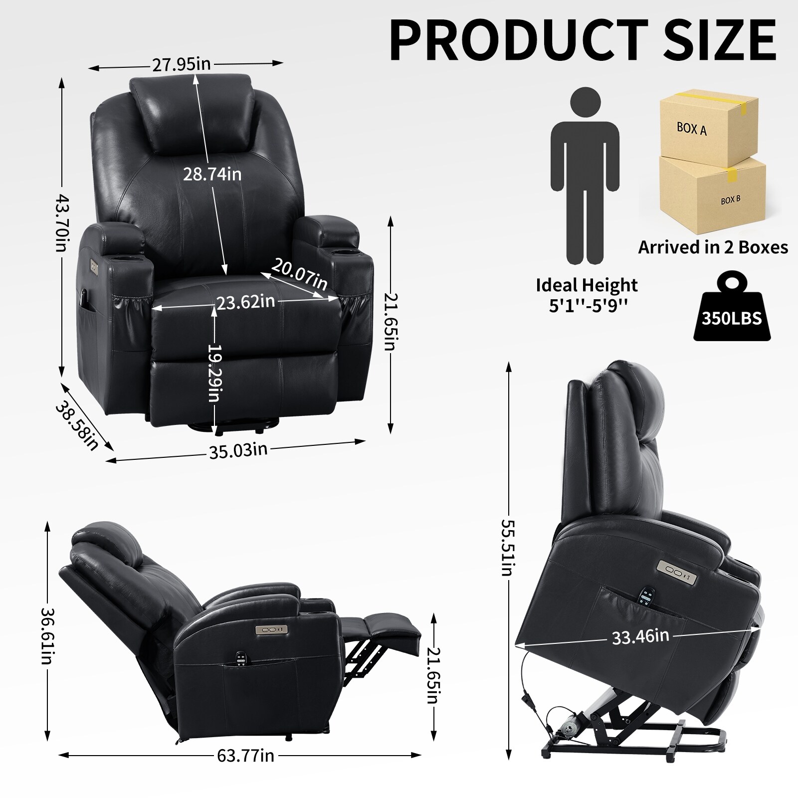 Power Lift Recliner Chair with 8-Point Vibration Massage and Lumbar Heating - Bed Bath & Beyond - 42126169 Power Lift Recliner Chair with 8-Point Vibration Massage and Lumbar Heating - Bed Bath & Beyond - 42126169