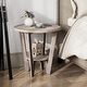 preview thumbnail 9 of 10, COZAYH Rustic Farmhouse End Table with Storage Shelf