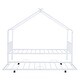 preview thumbnail 39 of 52, Metal House Bed with Twin Size Trundle, Twin/Full Size Playhouse Bed Montessori Bed with Roof Design for Kids Bedroom