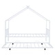 preview thumbnail 3 of 16, Twin Size Metal House Bed with Twin Size Trundle Storage Bed, White