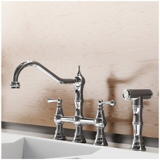 Antique Kitchen Faucets - 8” Chrome Kitchen Sink Faucet with Sprayer ...