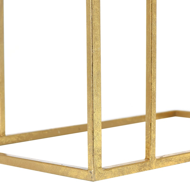 Metal Side Table with Magazine Rack and Glass To On Sale Bed Bath