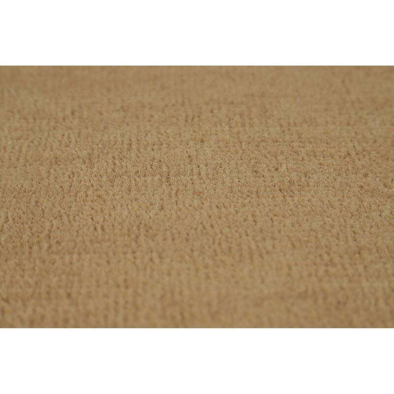 Hand Knotted Oriental 100% Wool Carpet Modern Solid Yellow & Gold Gabbeh Runner Rug - 10' 2'' X 3' 1''