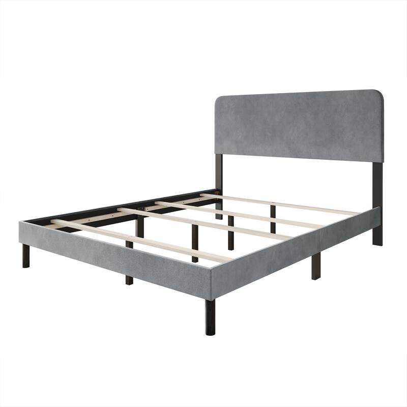 CraftPorch Minimalist Velvet Upholstered Bed