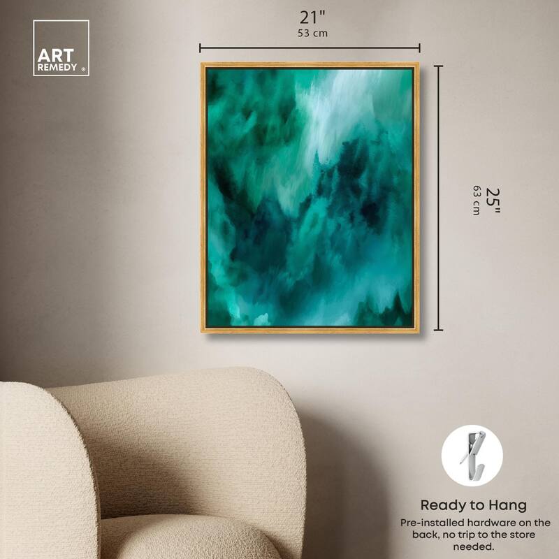 Textured Teal I Canvas by Art Remedy