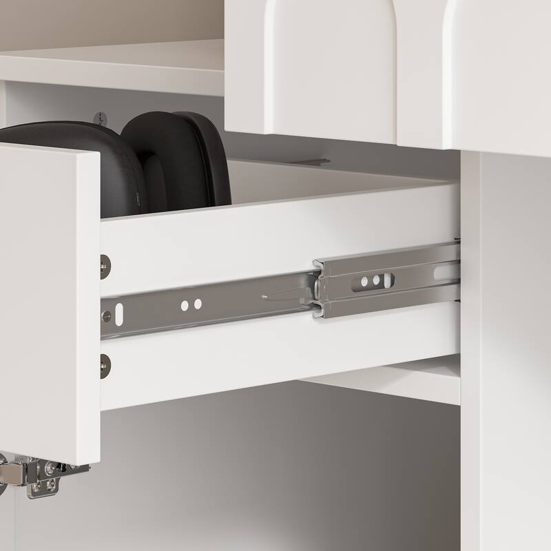 Home Office Bookshelf Spacious Multi-Section Workstation Desk - 62.4"x79.1“