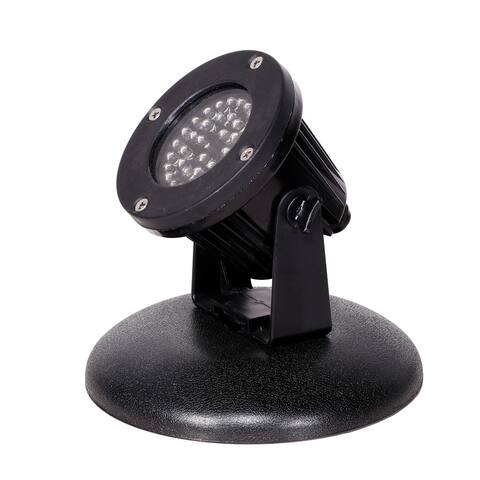 Alpine Corporation Outdoor 36 Count Pond or Garden Super Bright White LED Light with Transformer - BLACK