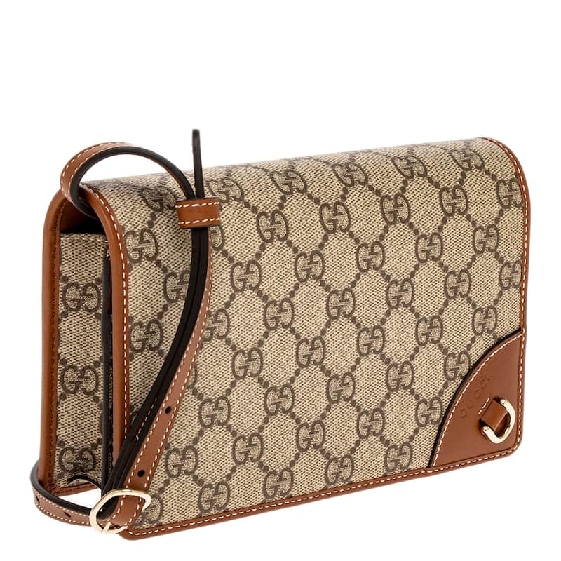 Gucci Men's GG Emblem Wallet with Leather Strap
