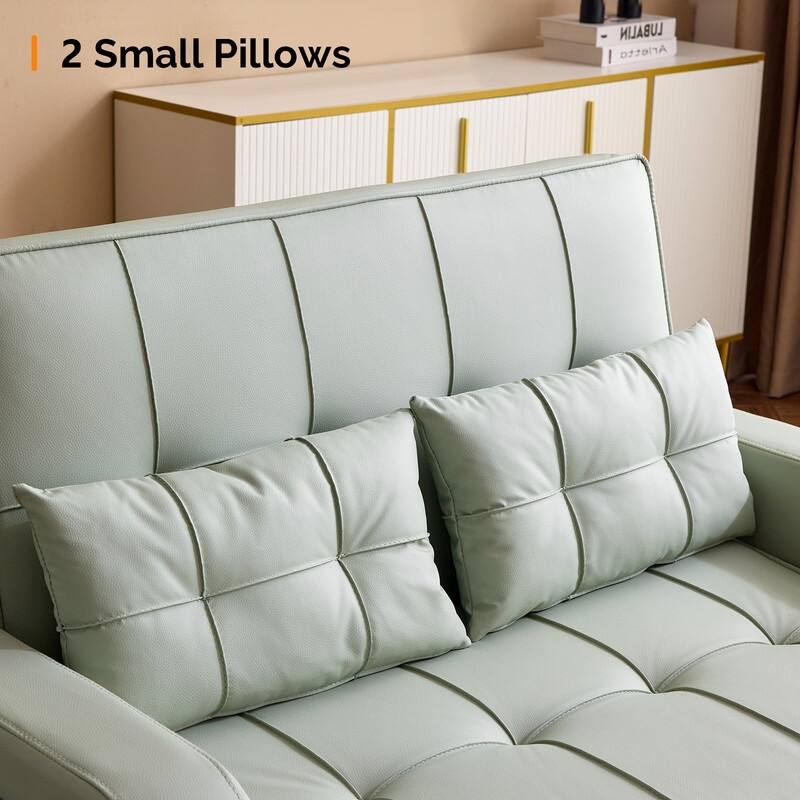 Upholstered Cat's Claw Leather Convertible Reclining Sleeper Sofa Bed With Cushions For Small Spaces