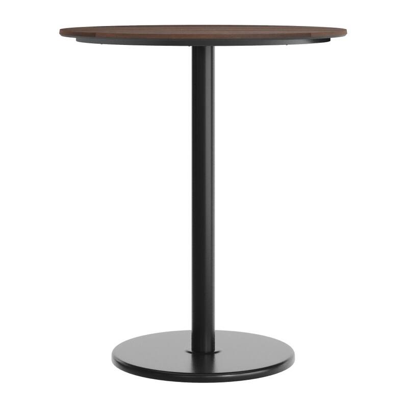 Commercial HPL Tabletop with Bar Height Round Base - 36"W x 36"D x 42"H