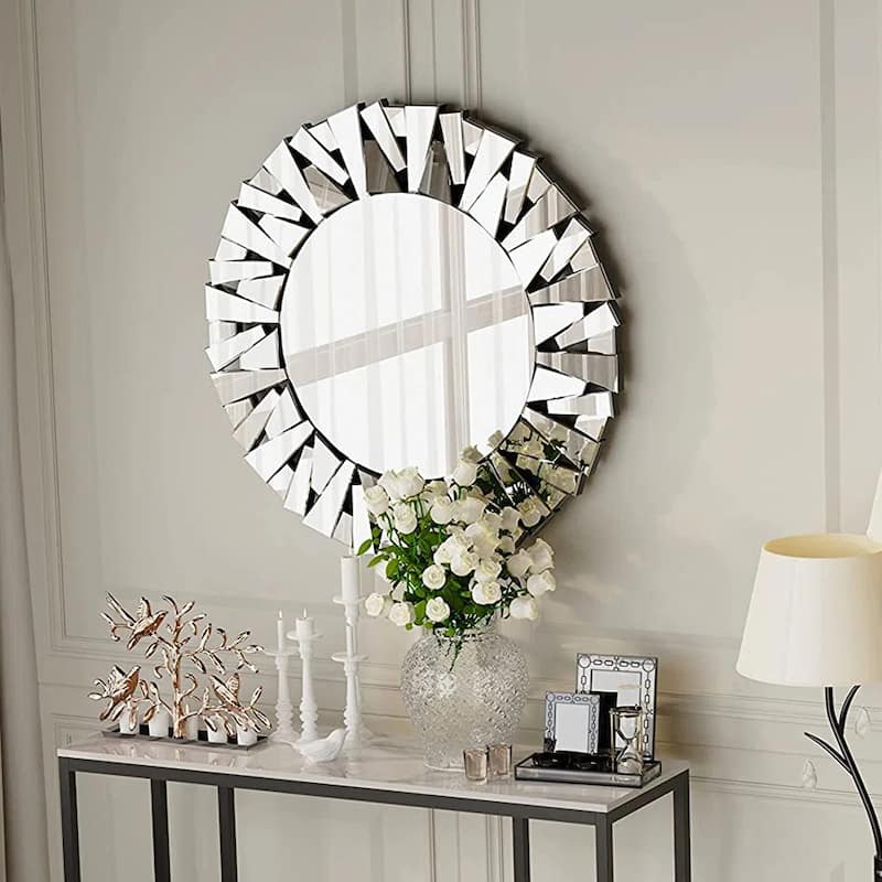 Stillings Sunburst Round Glass Accent Wall Mirror - 32"x32"