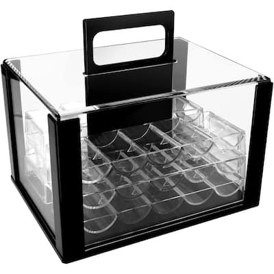 GSE™ 600pcs Poker Chip Cases, 600ct Acrylic Poker Chips Carrier with 6 Poker Chip Trays - Clear