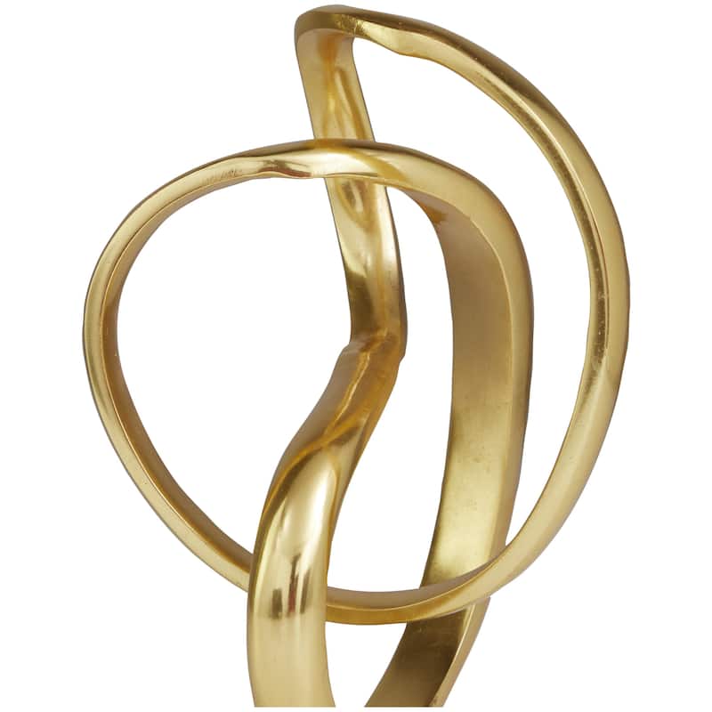 Aluminum Metal Abstract Decorative Sculpture - Dark Gray or Gold - Roche River Decor