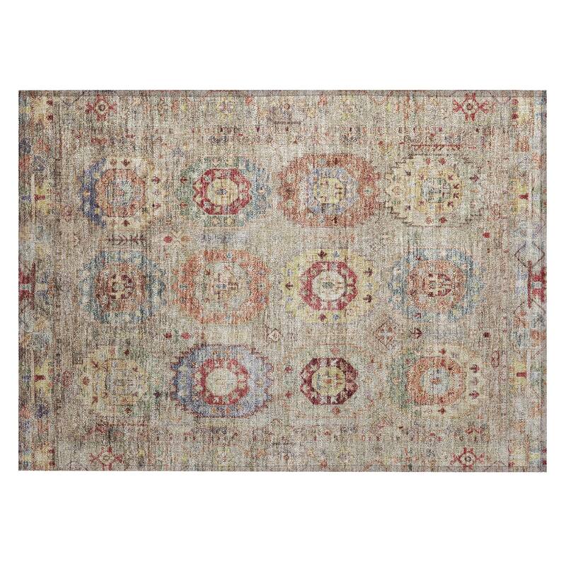 Machine Washable Indoor/ Outdoor Vintage Traditional Chantille Rug