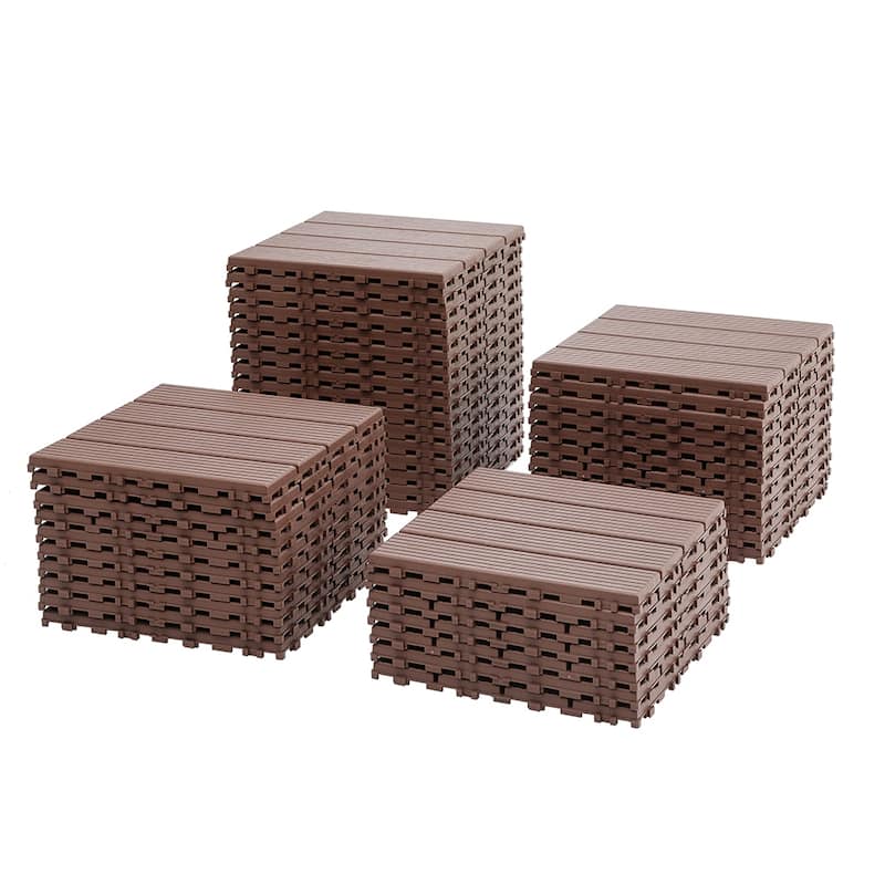 1 ft. x 1 ft. Outdoor Patio Deck Tiles, Garage Floor Tiles(Box of 44)