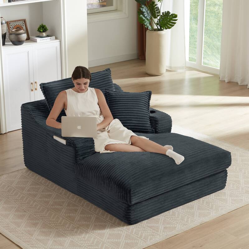 Anmytek Plush Soft 47.24 Inch Modern Compression Lounge Chair with Unique Cushion Design