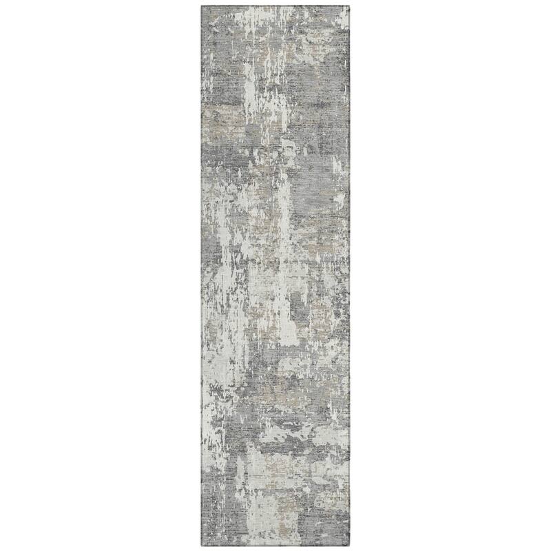 Machine Washable Indoor/ Outdoor Abstract Chantille Rug