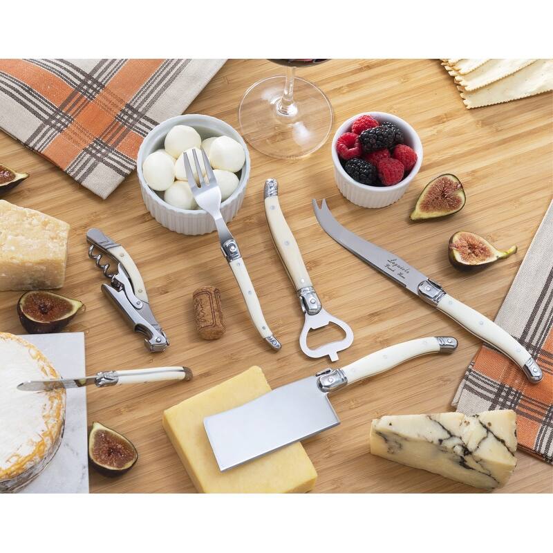 French Home Laguiole Ultimate 13-Piece Charcuterie and Barware Set with Faux Ivory Handles