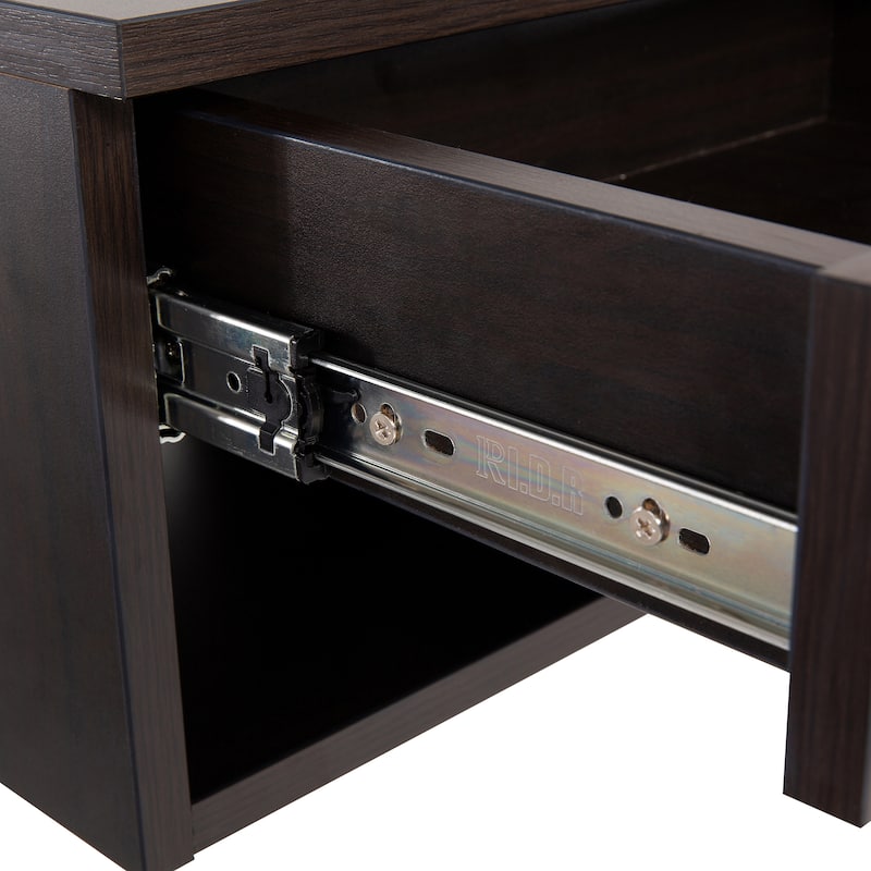 JONATHAN Y Celerie 15.71" Mid-Century Modern Floating Wall Mounted Nightstand with Soft-Close Drawer and Cable Hole