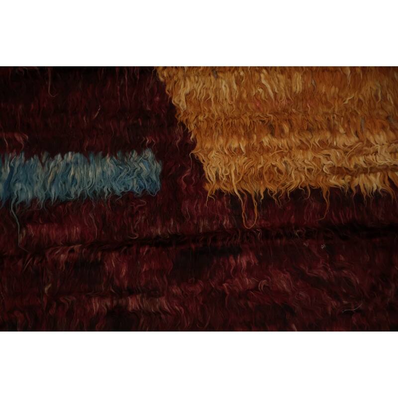 Hand Knotted Oriental 100% Wool Carpet Modern Tribal Red Moroccan Area Rug - 12' 1'' X 8' 11''