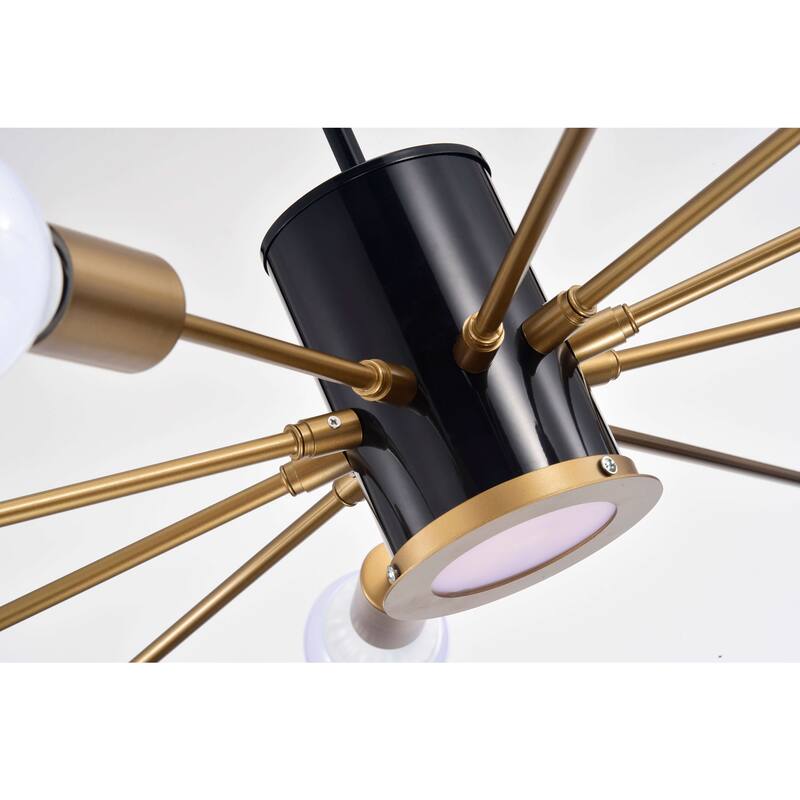 Lorena Sputnik 11-Light Chandelier in Black and Gold Finish