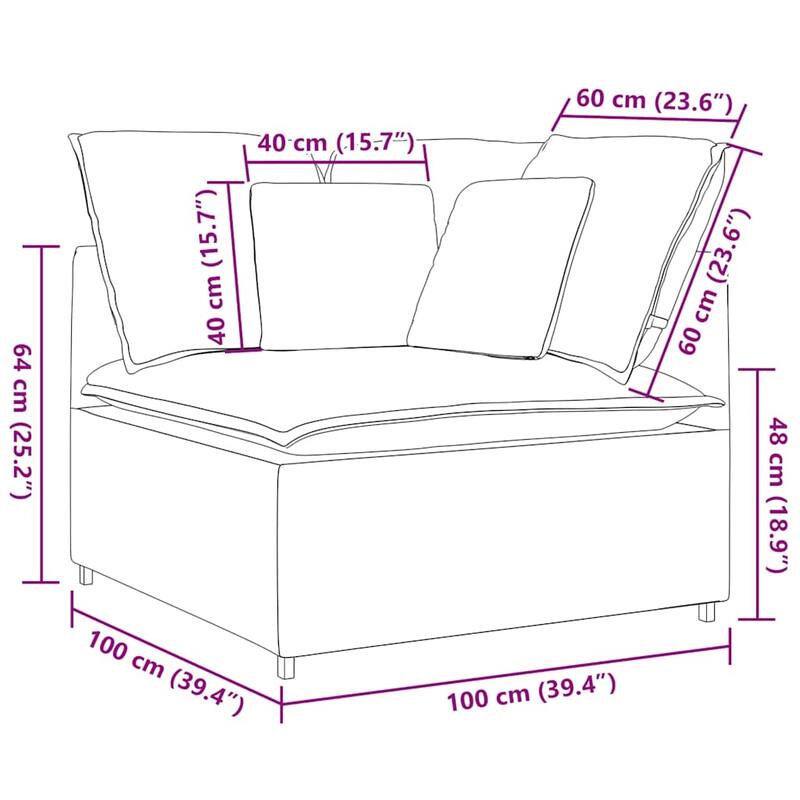 vidaXL Modular Sofa Dark Grey