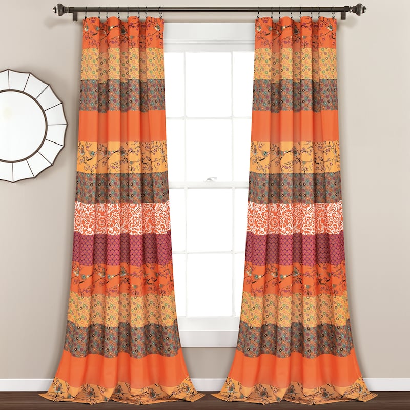 Lush Decor Royal Empire Window Curtain Panel Pair - 84" x 52" - 84" x 52" - 84 Inches - Tangerine