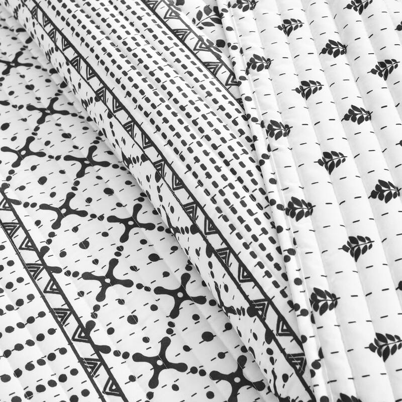 Lush Decor Monique Stripe 3 Piece Quilt Set