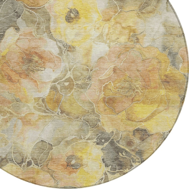 HomeRoots Floral Transitional Rectangle Outdoor Rug