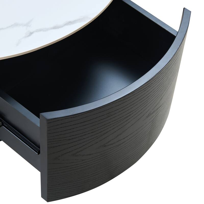 Modern Round Movable Coffee Table with Casters