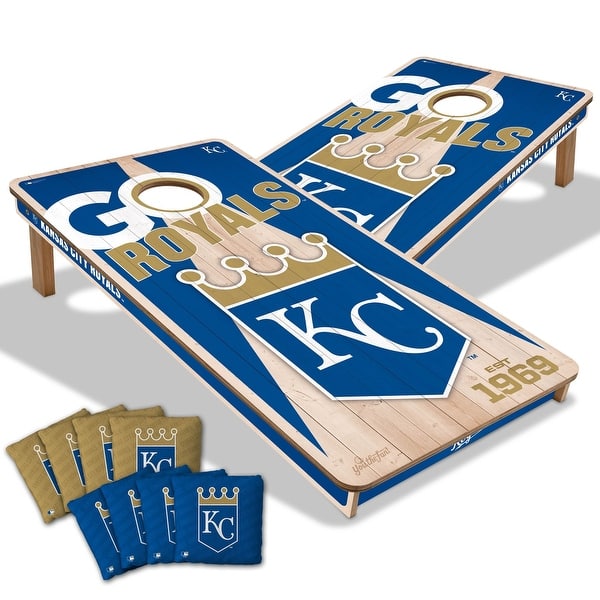 slide 2 of 6, Kansas City Royals MLB 2x4 Cornhole Board Set Include Carrying Case
