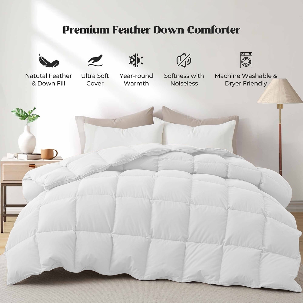 Lightweight& Year-round White Goose Down Duvet Comforter