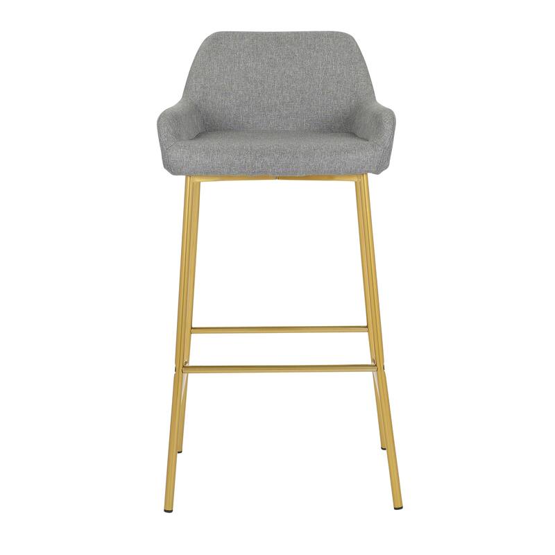 Silver Orchid Galotti Gold Fixed-Height Upholstered Bar Stool - Set of 2
