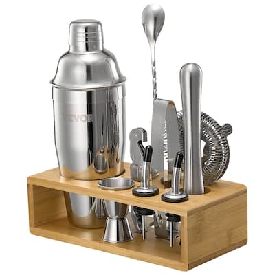 10-Piece Cocktail Shaker Kit Stainless Steel Bar Tools for Home Bar - 9.25 x 4.33 x 10.24 in