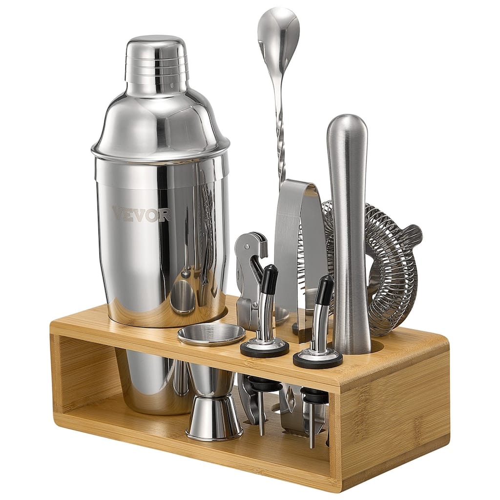 10-Piece Cocktail Shaker Kit Stainless Steel Bar Tools for Home Bar - 9.25 x 4.33 x 10.24 in