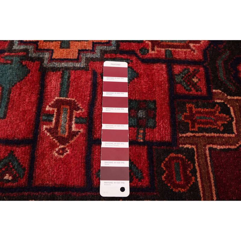 ECARPETGALLERY Hand-knotted Anatolian Dark Red Wool Rug - 3'7 x 7'0