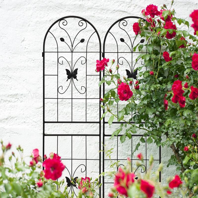2 Pack Metal Garden Trellis 71" x 19.7" Rustproof Trellis for Climbing Plants Outdoor Flower Support