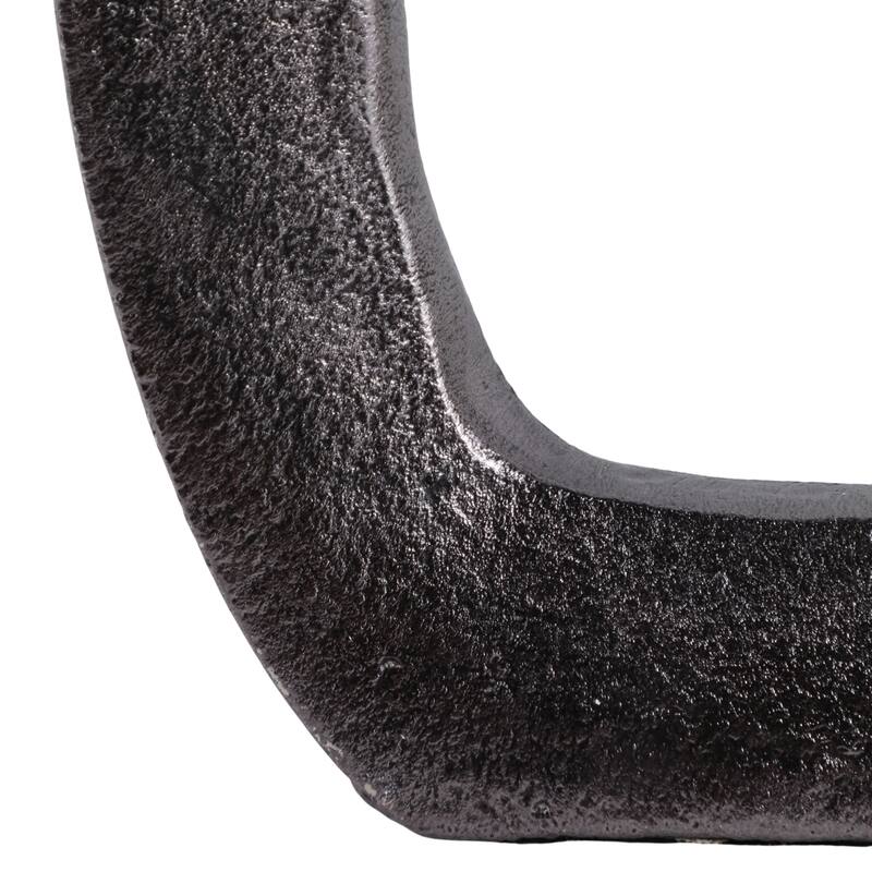 Modern Square Metal Bud Vase with Open Cut Out - Tall Flower Vase