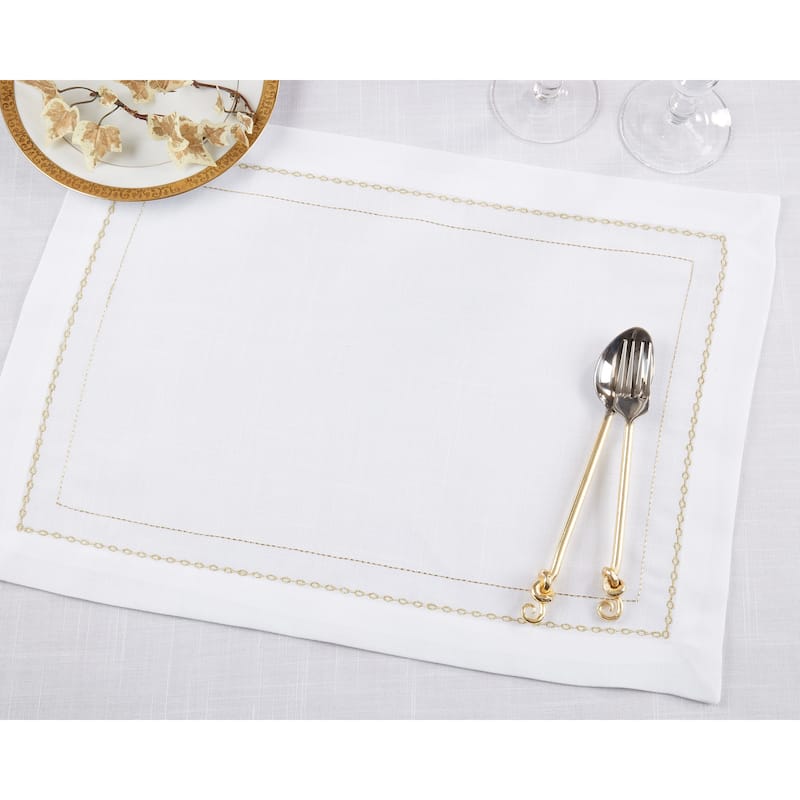 Luxurious Links Embroidered Chainlink Placemat (Set of 4)