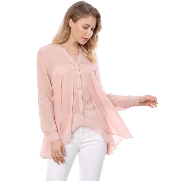 pink flowy blouse