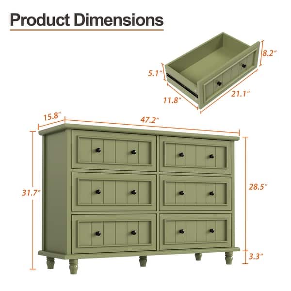 Mid-Century Vintage 6-Drawer Dresser Storage Chest - On Sale - Bed Bath & Beyond - 42116758 Mid-Century Vintage 6-Drawer Dresser Storage Chest - On Sale - Bed Bath & Beyond - 42116758