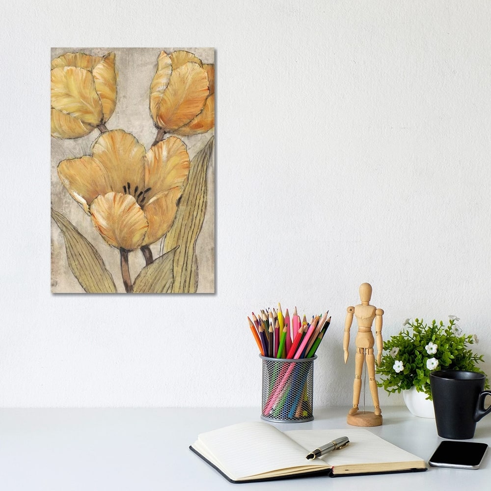 iCanvas "Ochre & Grey Tulips II" by Tim OToole Canvas Print