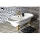 preview thumbnail 8 of 9, Kingston Brass Aqua Eden 72" Clawfoot Cast Iron Soaking Tub with