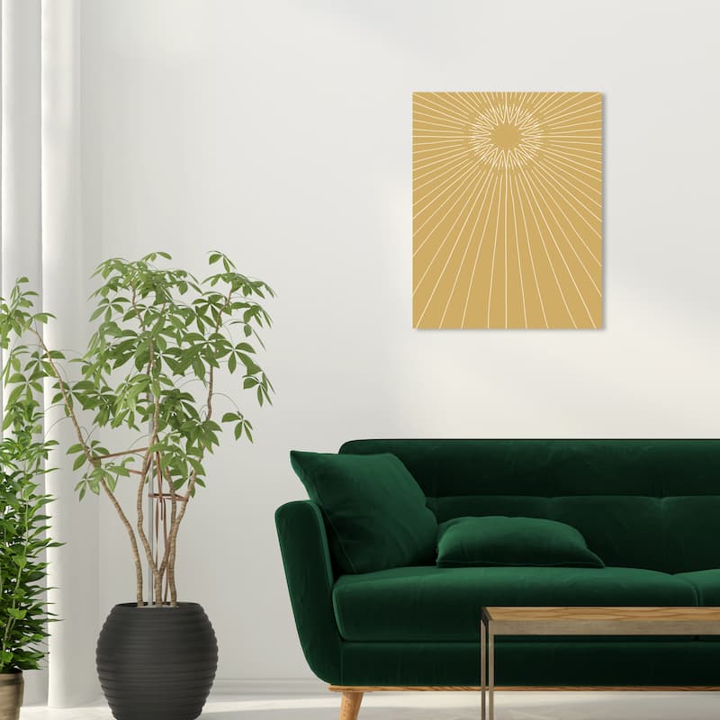 Wynwood Studio Canvas Astronomy and Space Star shines on Plain Ochre Gold Brown Modern & Contemporary Wall Art Canvas Print - 20 x 24
