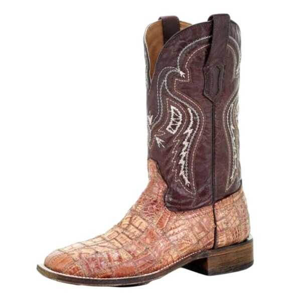 patchwork square toe boots