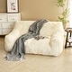 preview thumbnail 6 of 8, Plush Fluffy Faux Fur Foam Filled Bean Bag Chair, Cozy Soft Loveseat Floor Sofa Beige